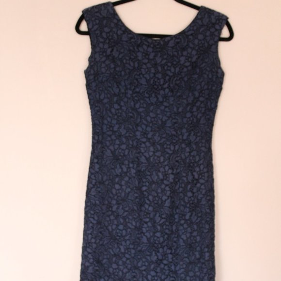 Blue Lace Bodycon Dress - Vintage - Picture 11 of 14